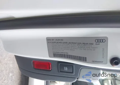 2017 Audi A4 2.0T Premium из США, поврежденный, VIN WAUGNAF41HN044780